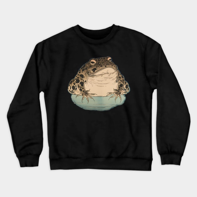 Japanese Frog: Asian American and Pacific Islander Heritage Month, United States on a Dark Background Crewneck Sweatshirt by Puff Sumo